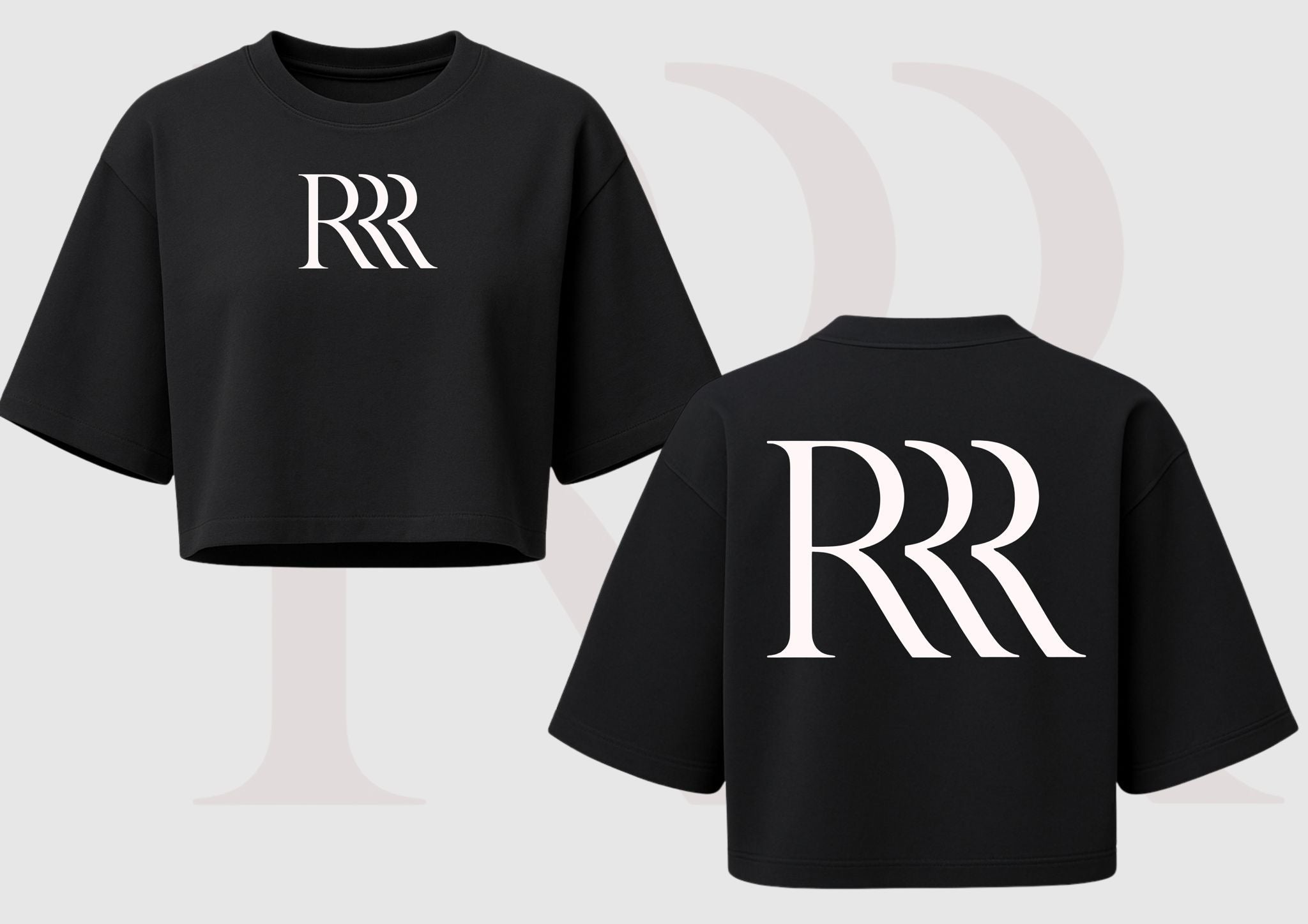 T-shirt « R double R » Crop top BLACK